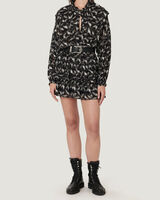 TYGA PATTERNED RUFFLE SHIRT DRESS  image number null